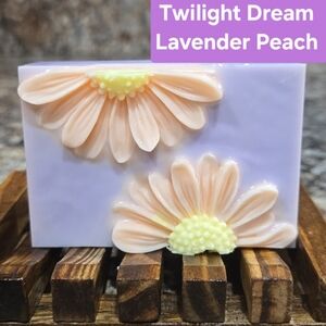 New!Hand Crafted Floral "Twilight Dream" Lavender Peach Shea Butter Soap 4oz Bar